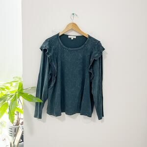 Eri + Ali Blue Long Sleeve Top Size 2X